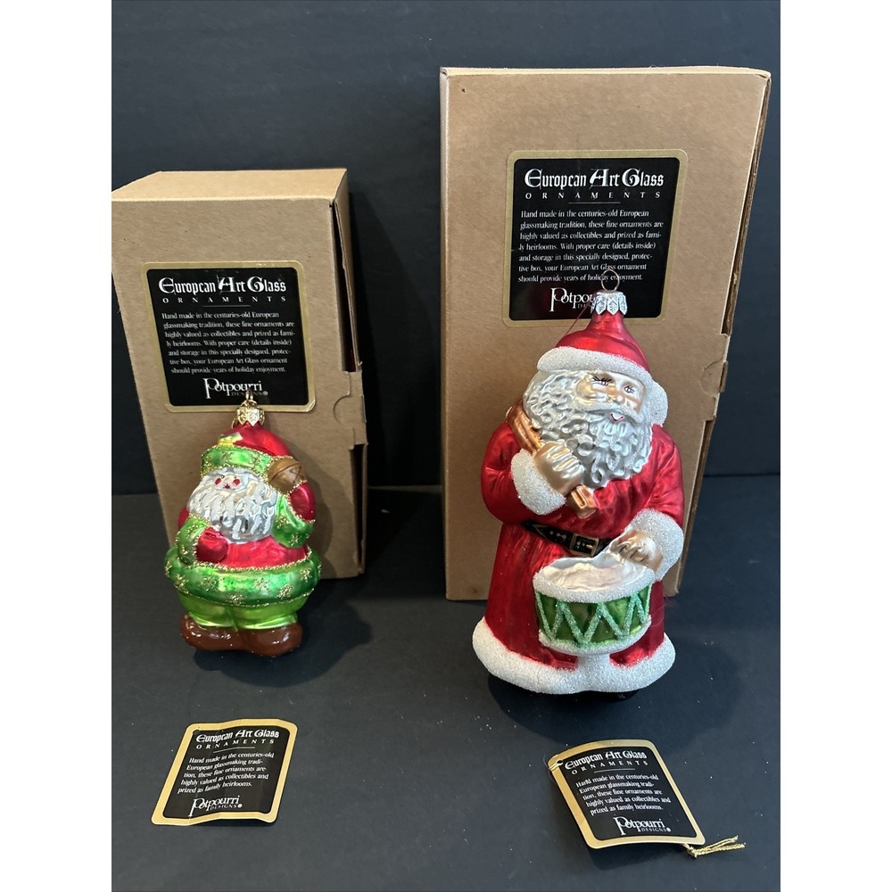 Santa  ornament vintage potpourri designs Santa. european art glass